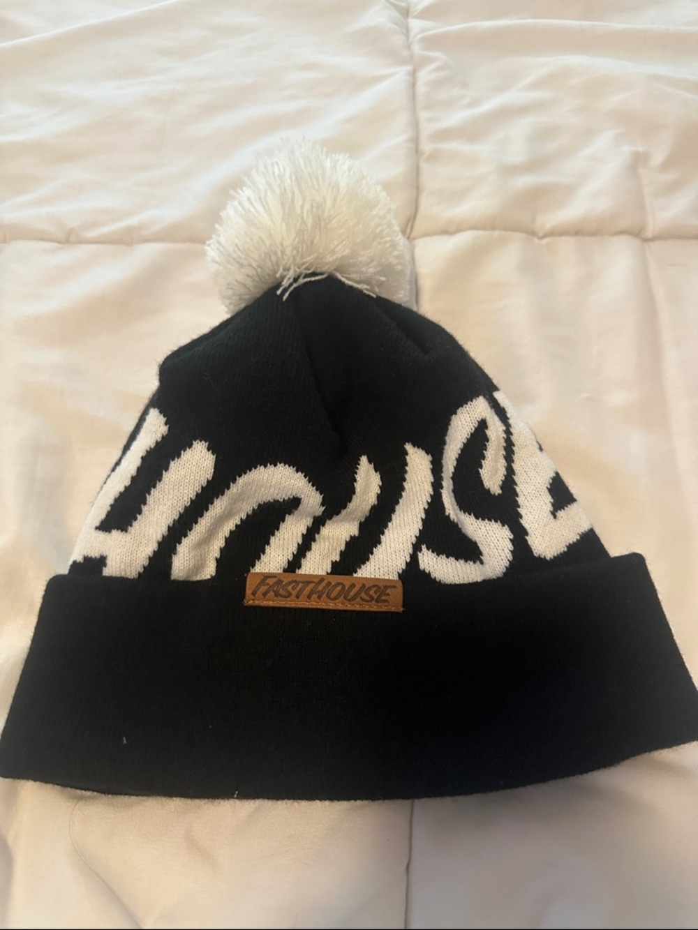 Fasthouse Black and White Pom Beanie